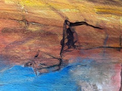 "Strada", Expressionist, Landscape, City, Tuscany, Brown, Oil Painting