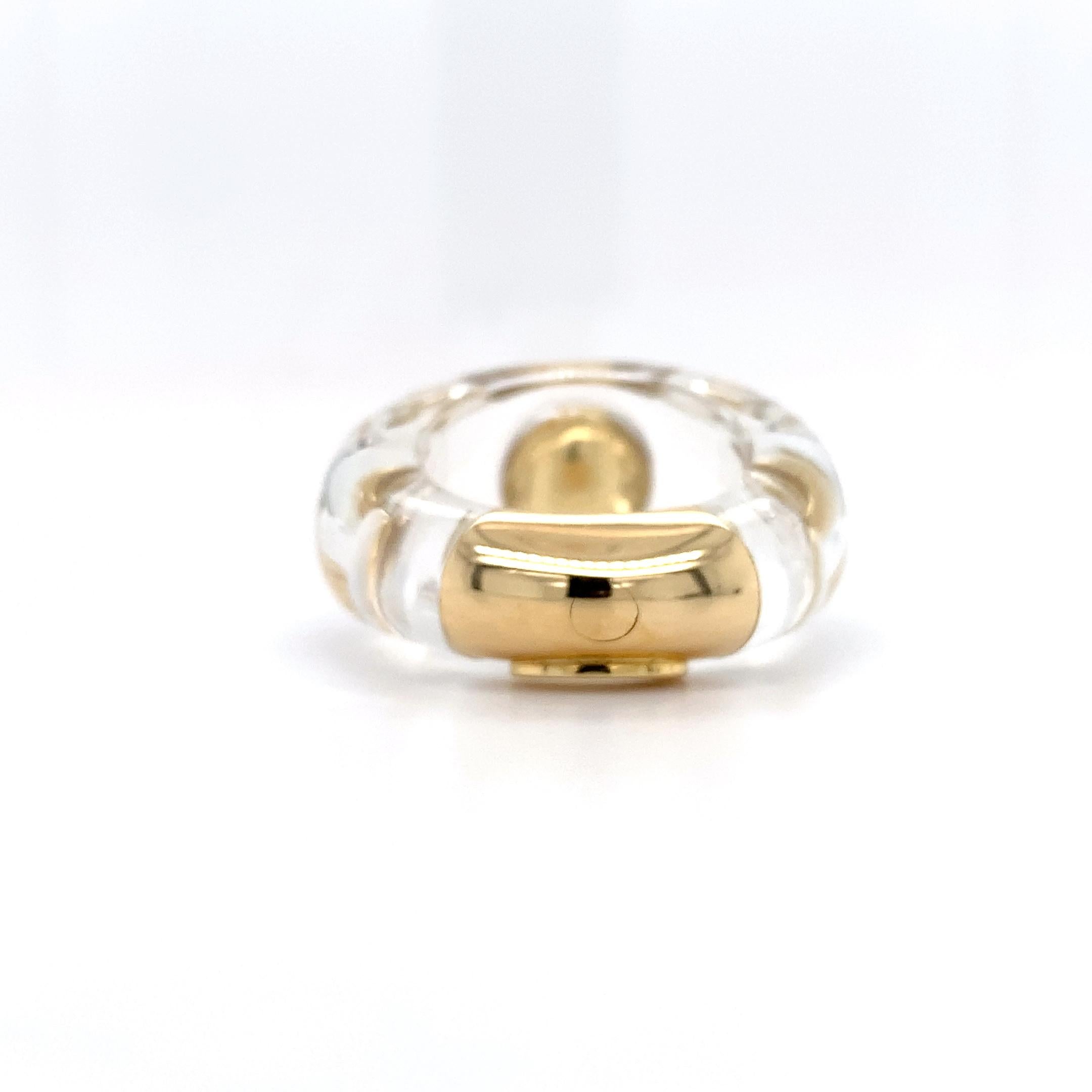 Catherine Prevost peridot art deco cocktail ring 18k yellow gold For Sale 5
