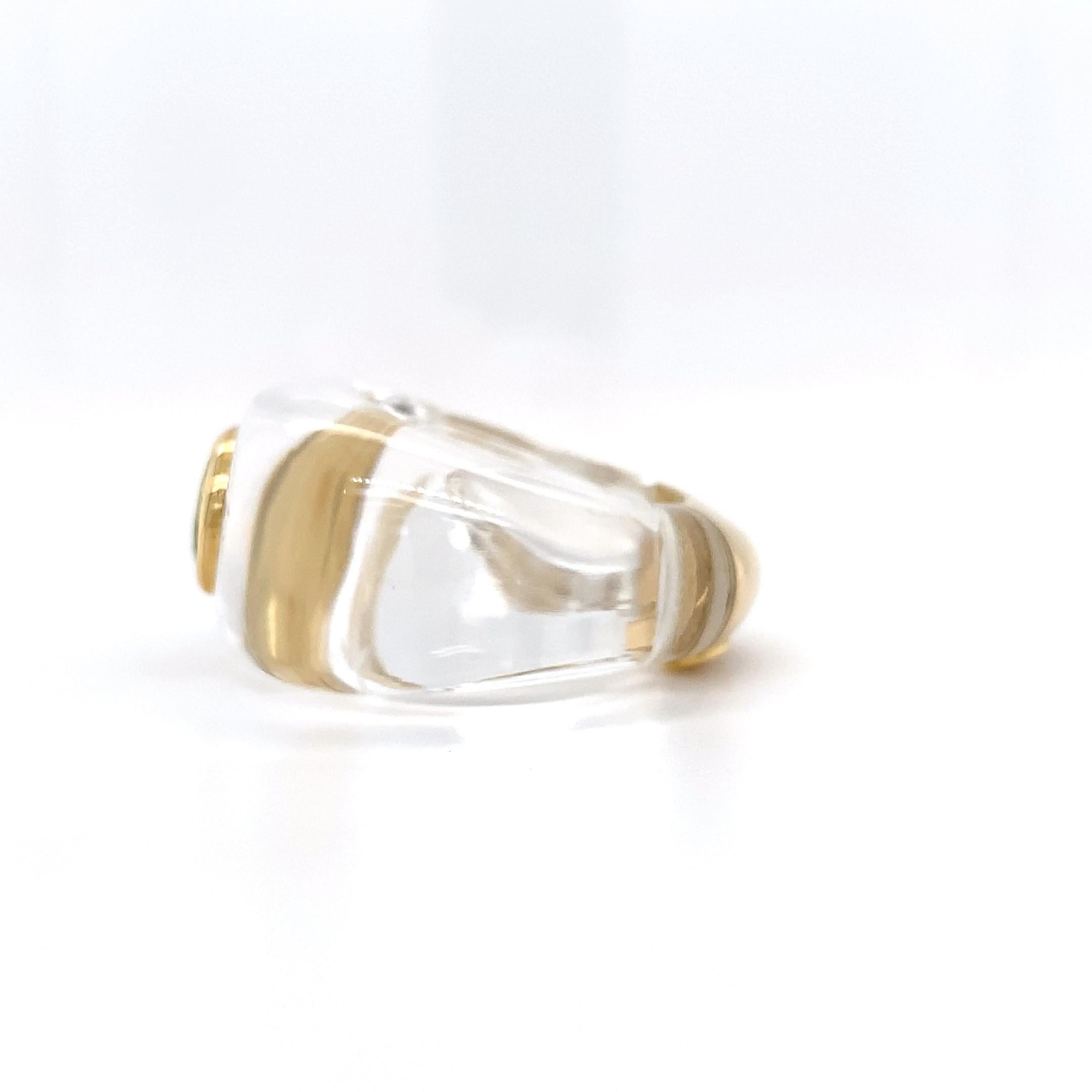 Catherine Prevost peridot art deco cocktail ring 18k yellow gold For Sale 6