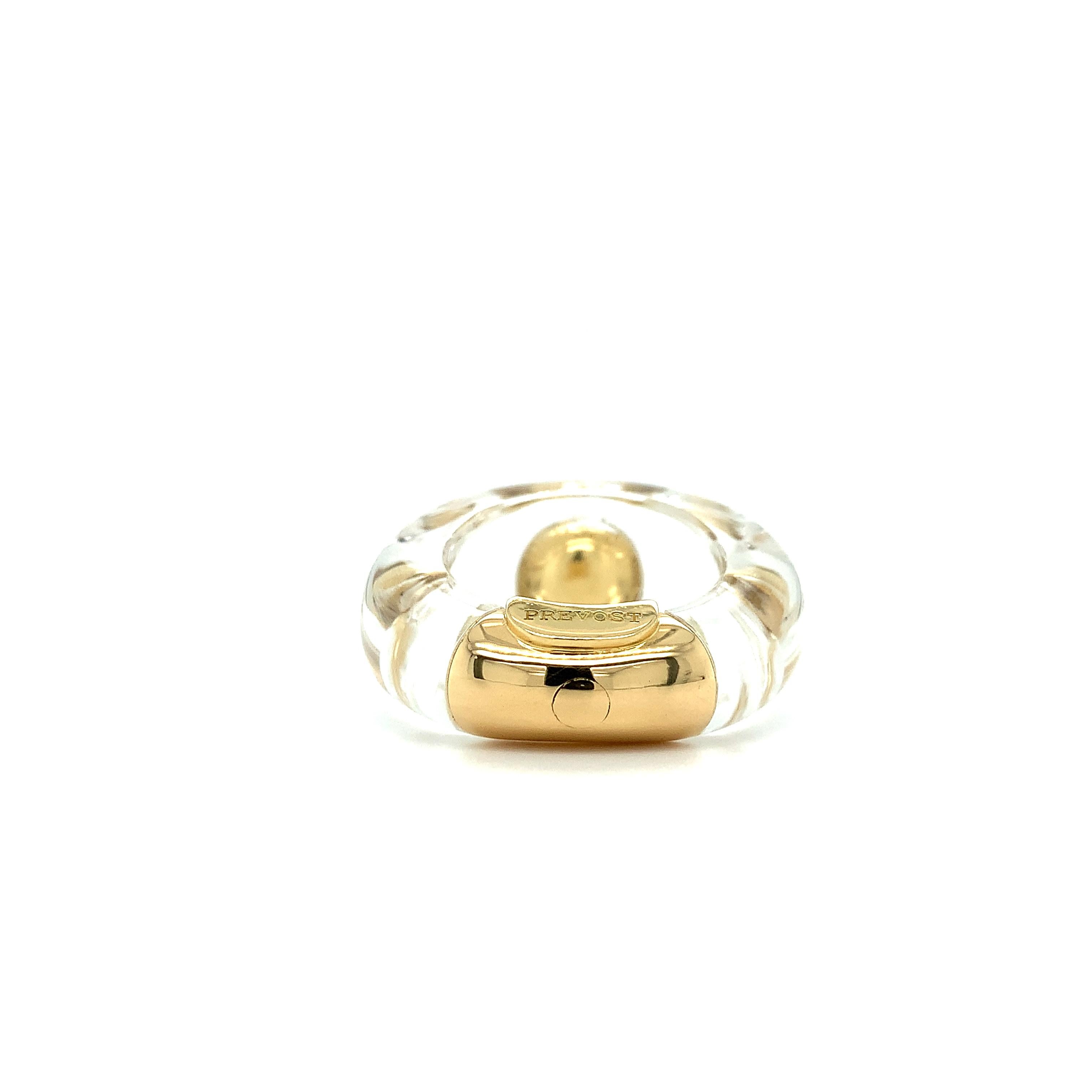 Artisan Catherine Prevost peridot art deco cocktail ring 18k yellow gold For Sale