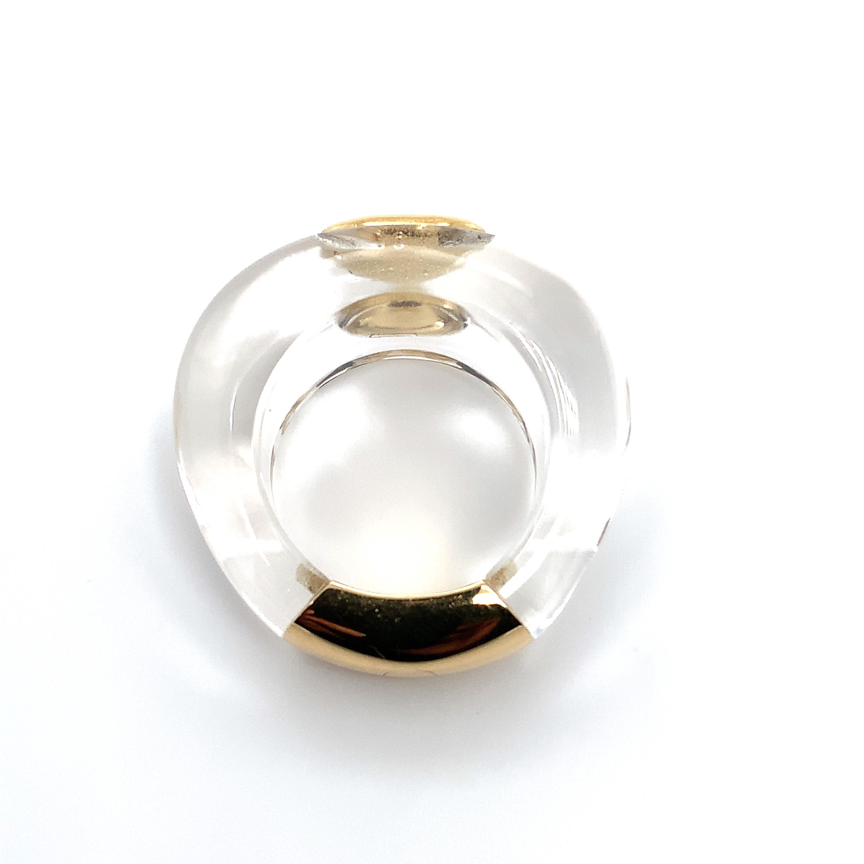 Catherine Prevost peridot art deco cocktail ring 18k yellow gold For Sale 2
