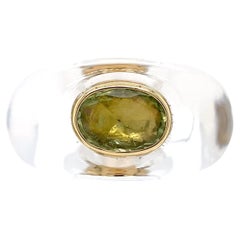 Catherine Prevost peridoto art deco anillo de cóctel oro amarillo 18k