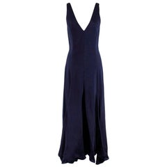 Catherine Quinn Satin Almodavar Midnight Blue Dress XS 8 