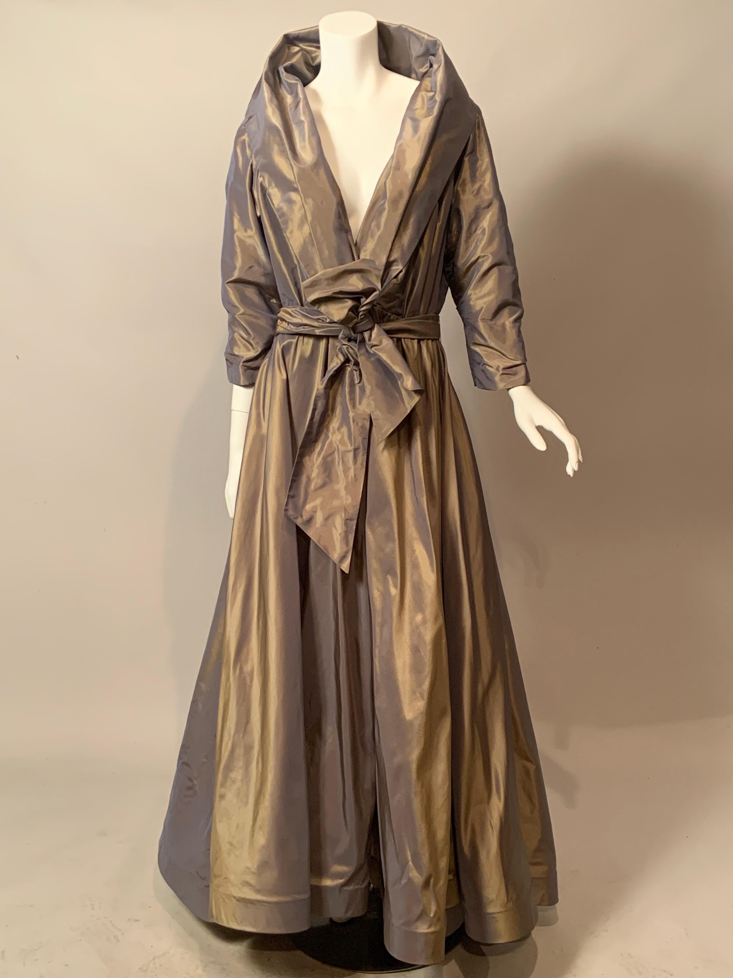 Women's or Men's Catherine Regehr Silk Taffeta Evening Gown with Shawl Collar For Sale