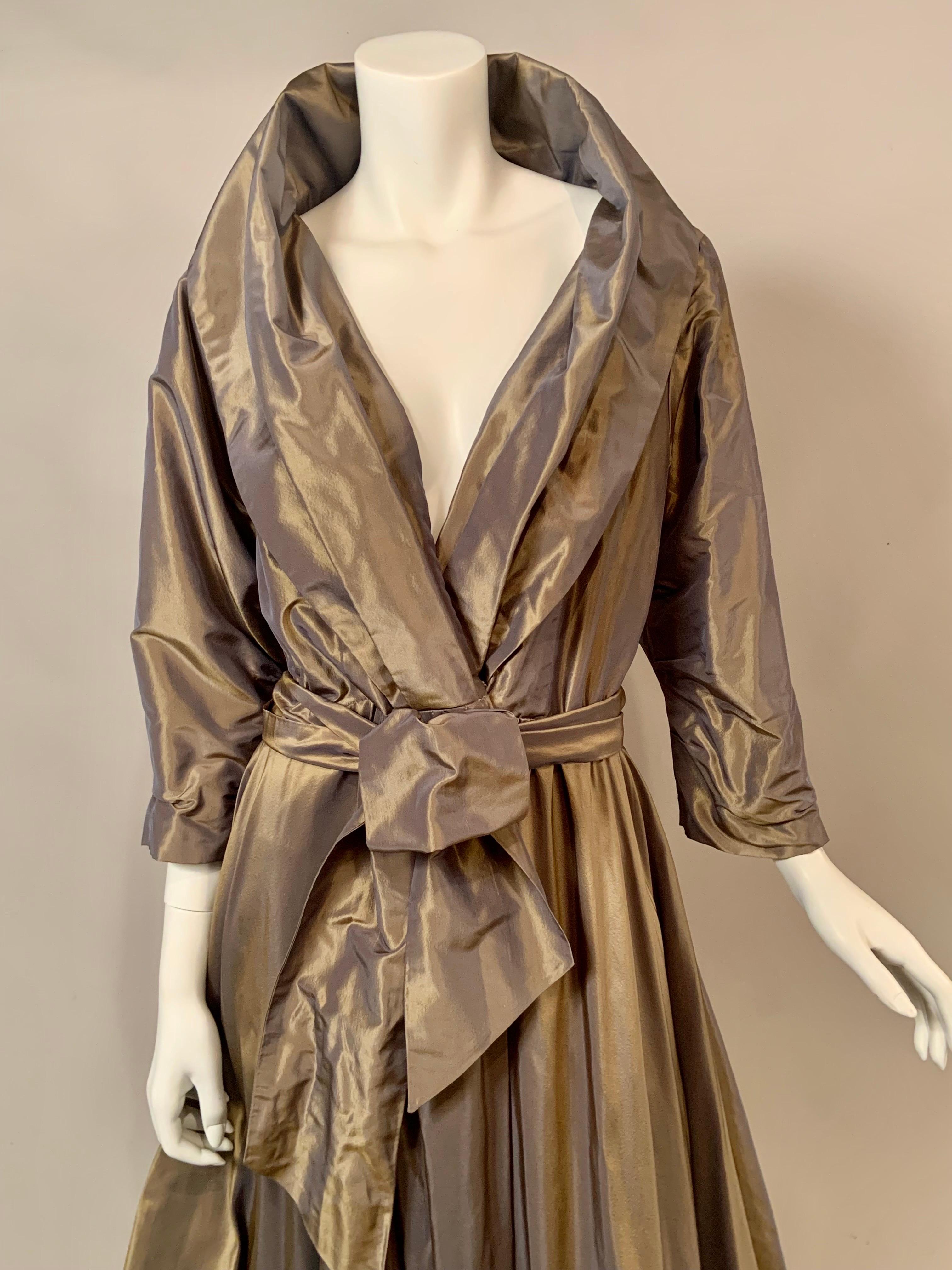 Catherine Regehr Silk Taffeta Evening Gown with Shawl Collar For Sale 4