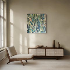 Antibes Leaves, Original Painting, Abstract art