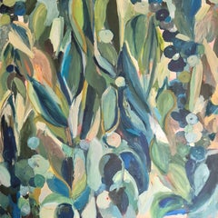 Antibes Leaves, Original Painting, Abstract art