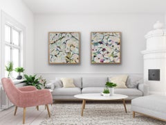 Blossoms for August #1 & #2, Diptych, Original Painting, Abstract art
