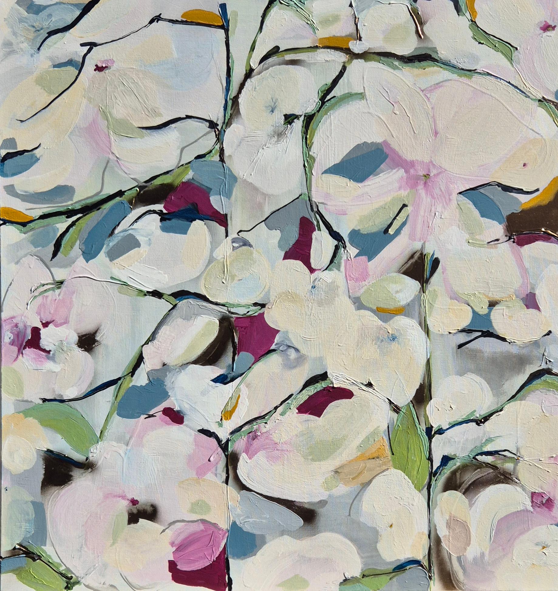 Catherine Ruth Church Abstract Painting – Blüten für August #1, Originalgemälde, Abstrakte Kunst