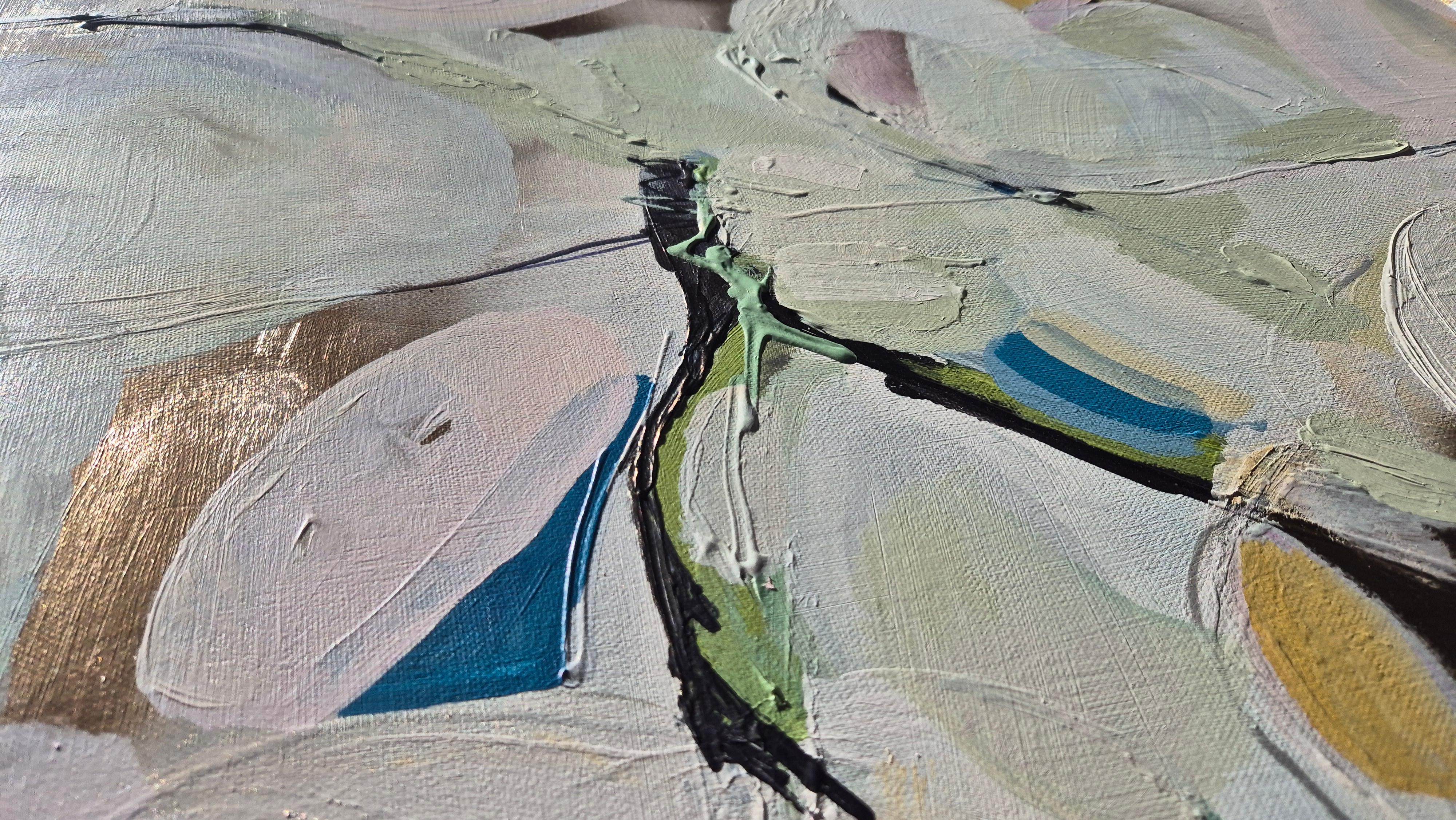 Blossoms for August #2, peinture originale, art abstrait en vente 3