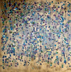 Burgundy and Green Vines, Original Painting, Abstract art