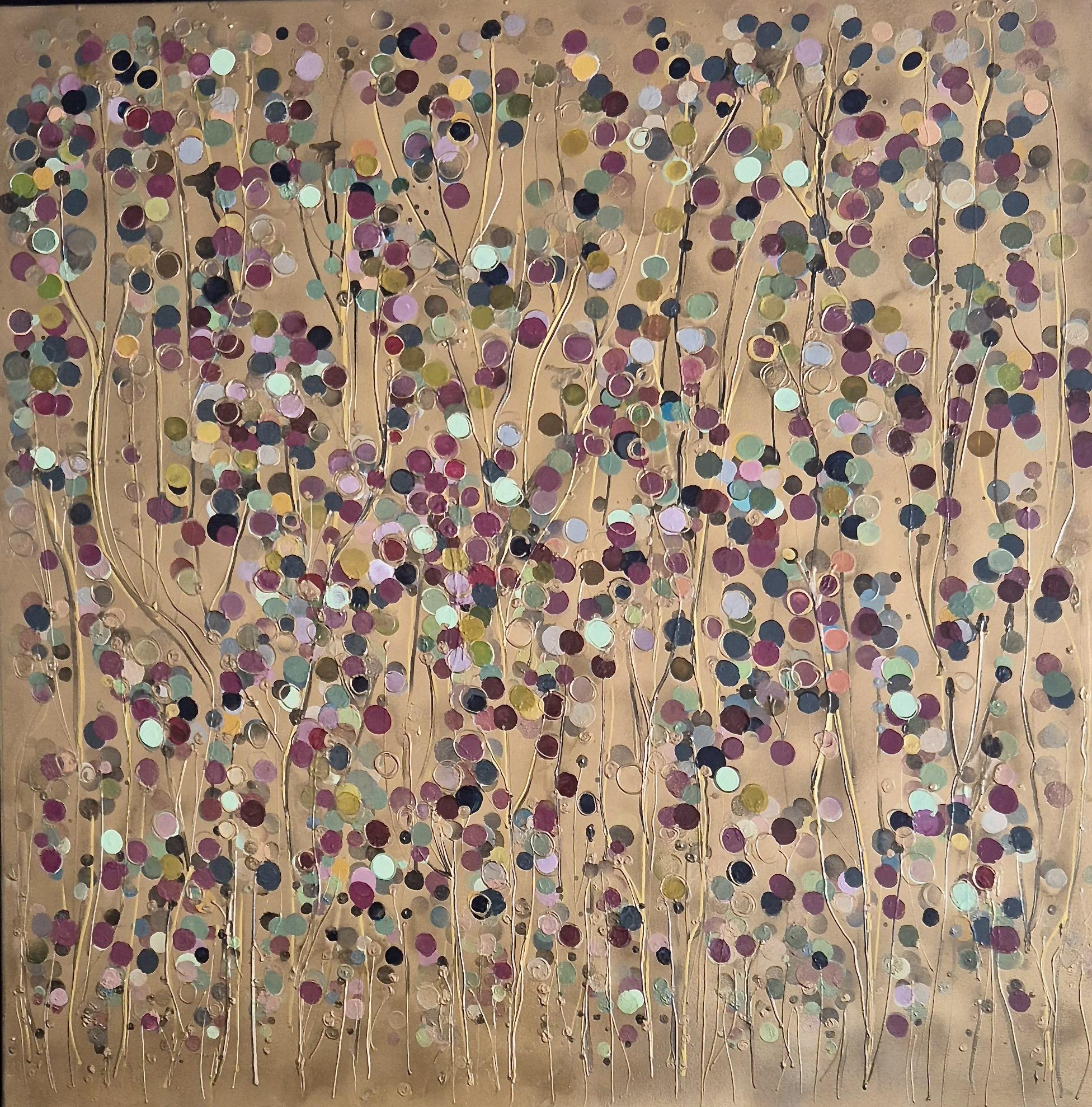 Burgunder Reben #2, Originalgemälde, Abstrakte Kunst