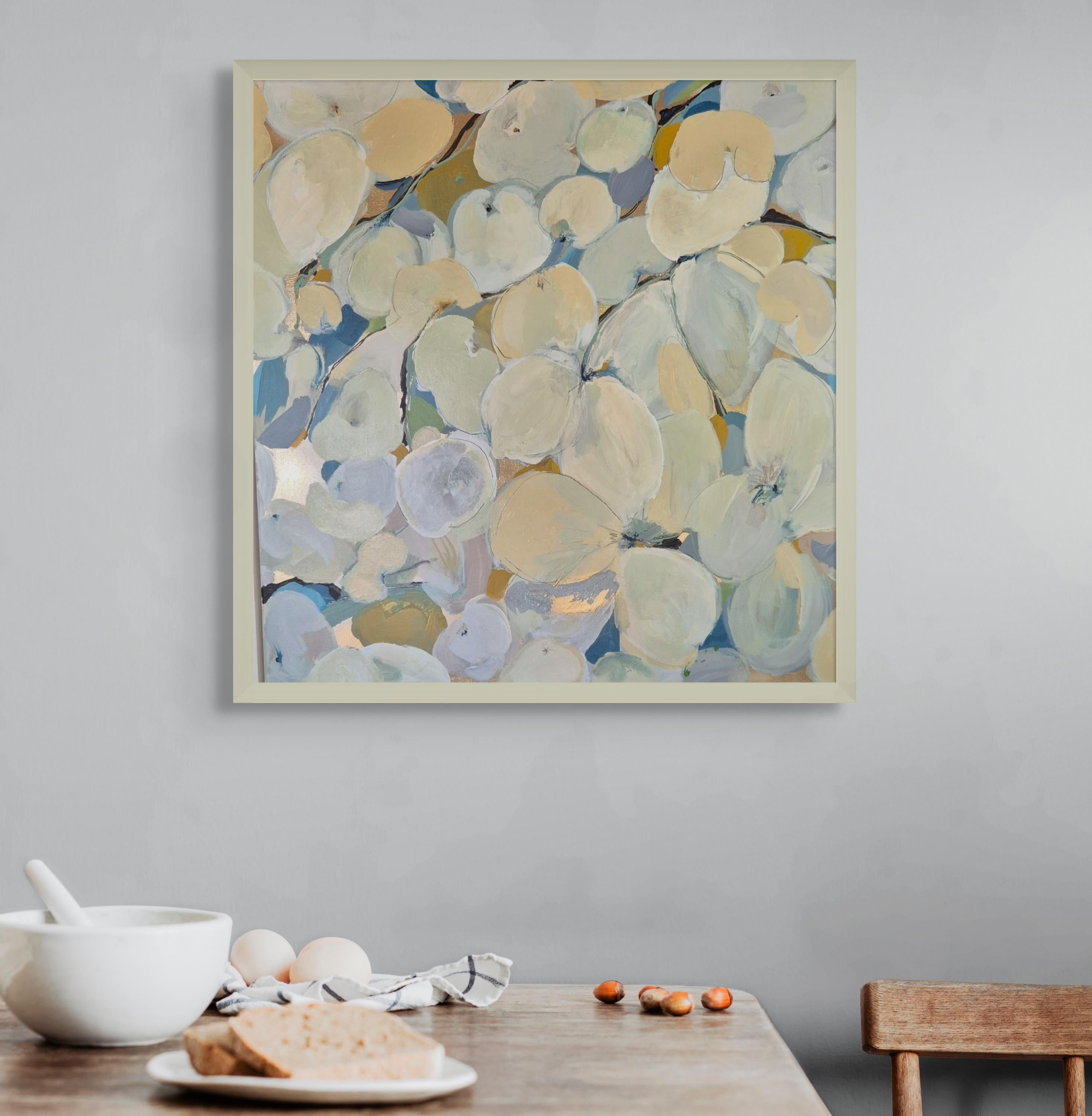 Cremeblüten 25, Originalgemälde, Abstrakte Kunst im Angebot 6