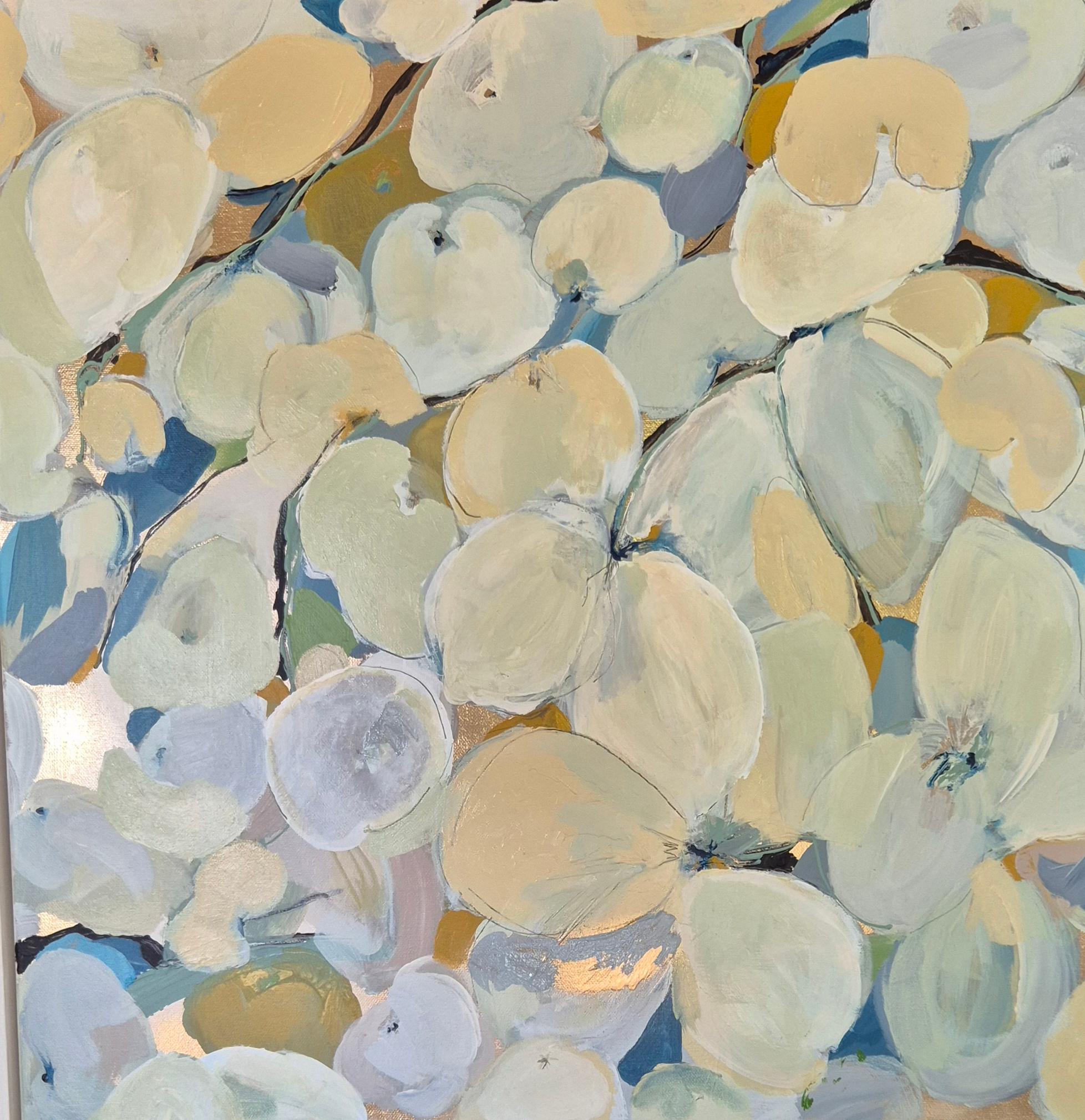 Cremeblüten 25, Originalgemälde, Abstrakte Kunst