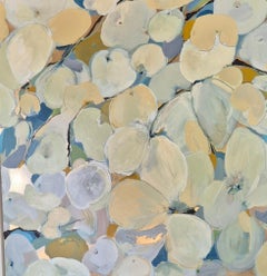 Cream Blossoms 25 & Tapestry: Homage to Paul Klee, diptych, Original Painting