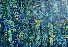 Dark Green Tangle, Floral Painting, Landscape Artworks, Contemporary Painting