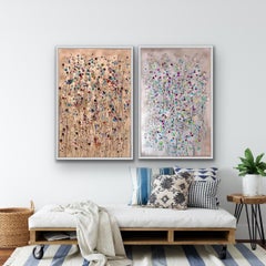 Gold and Silver Splatter Diptych