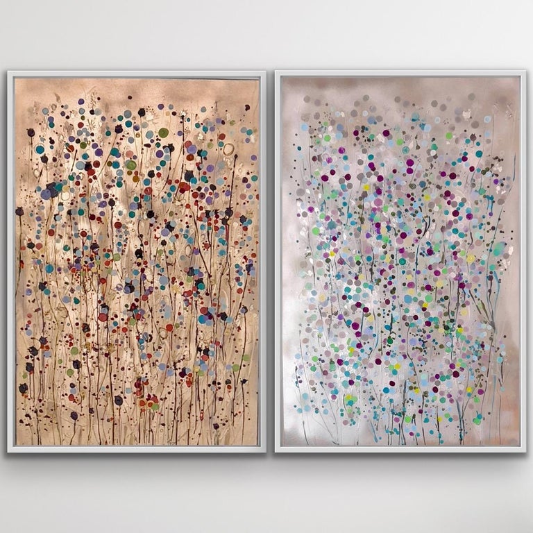 Catherine Ruth Church - Gold and Silver Splatter Diptych For Sale at ...