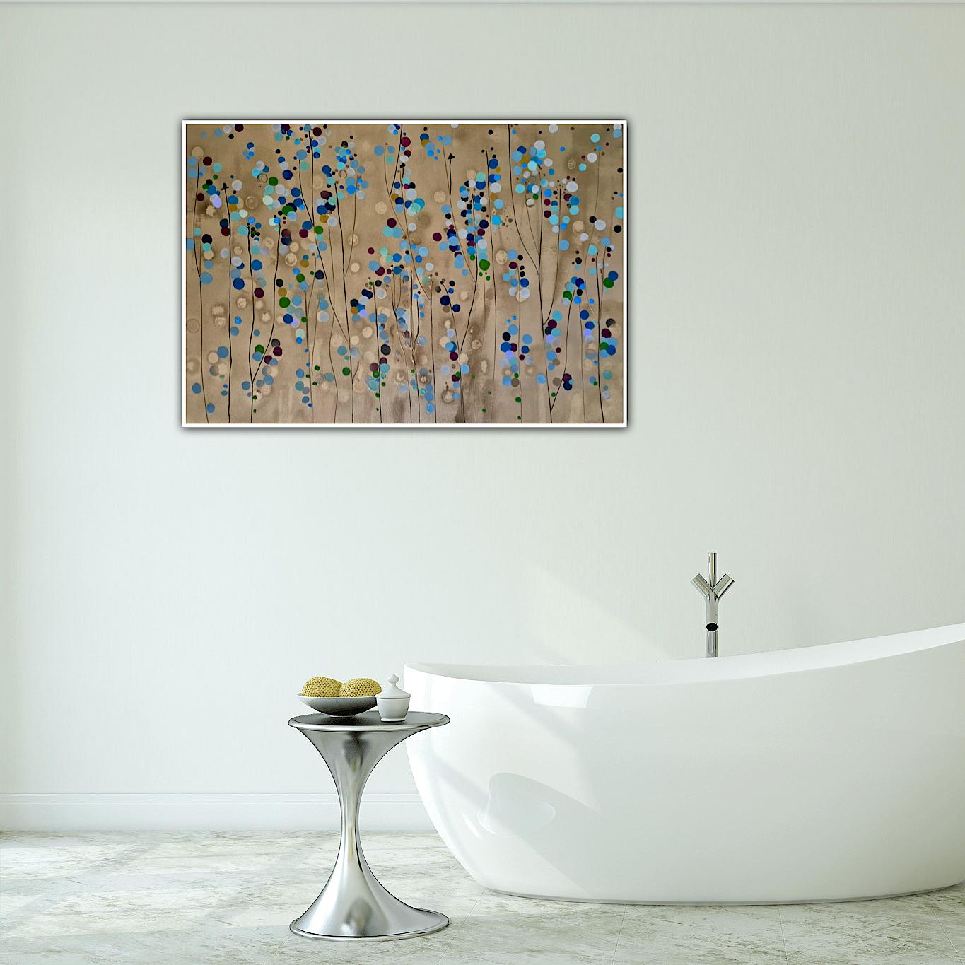 Manchas de flores doradas nº 1, Pintura original, Arte abstracto - Painting de Catherine Ruth Church