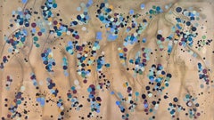 Gold Flower Spots #2, Originalgemälde, Abstrakte Kunst