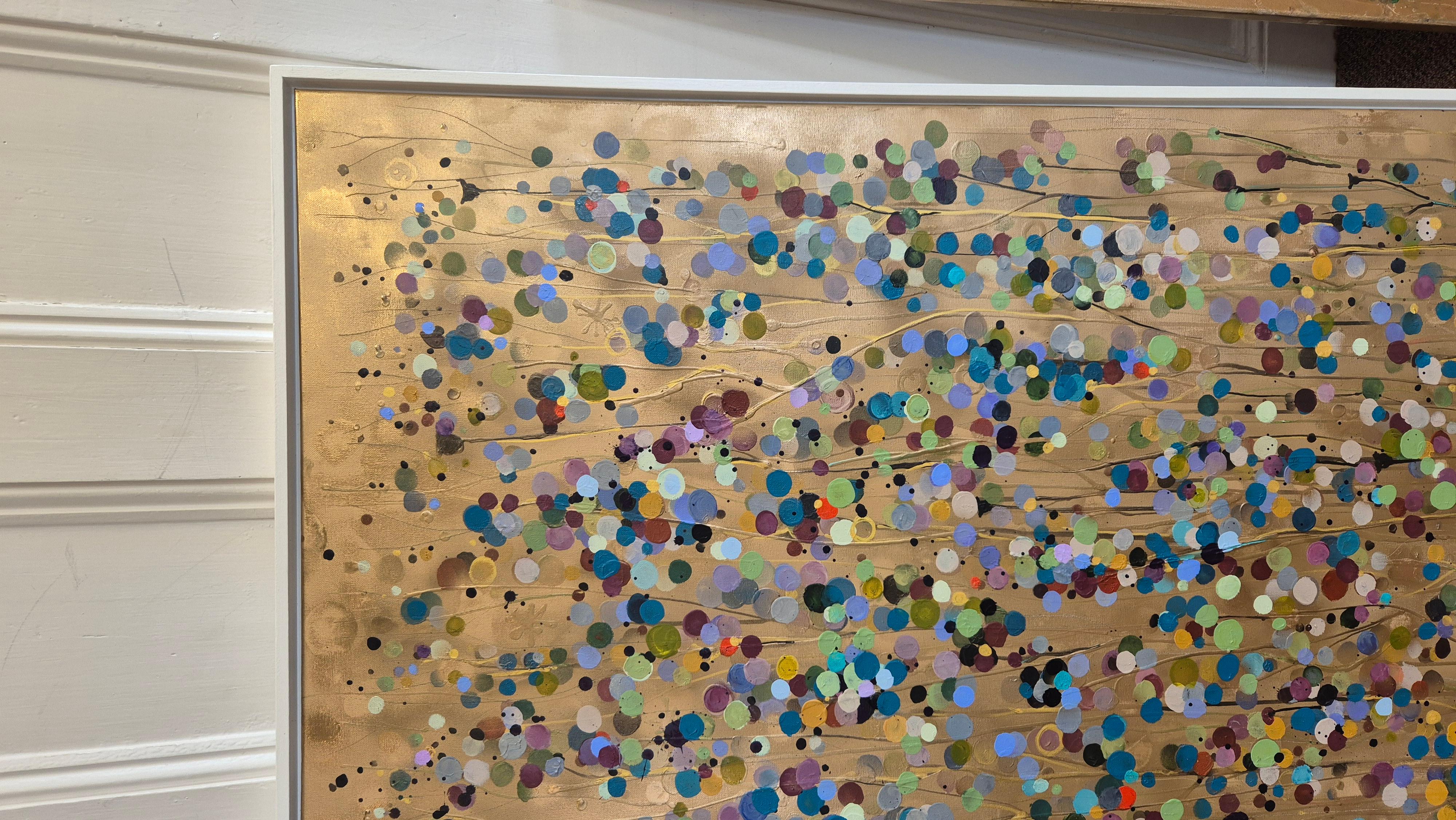 Ritratto con schizzi d'oro, Pittura originale, Arte astratta - Abstract Painting Marrone di Catherine Ruth Church