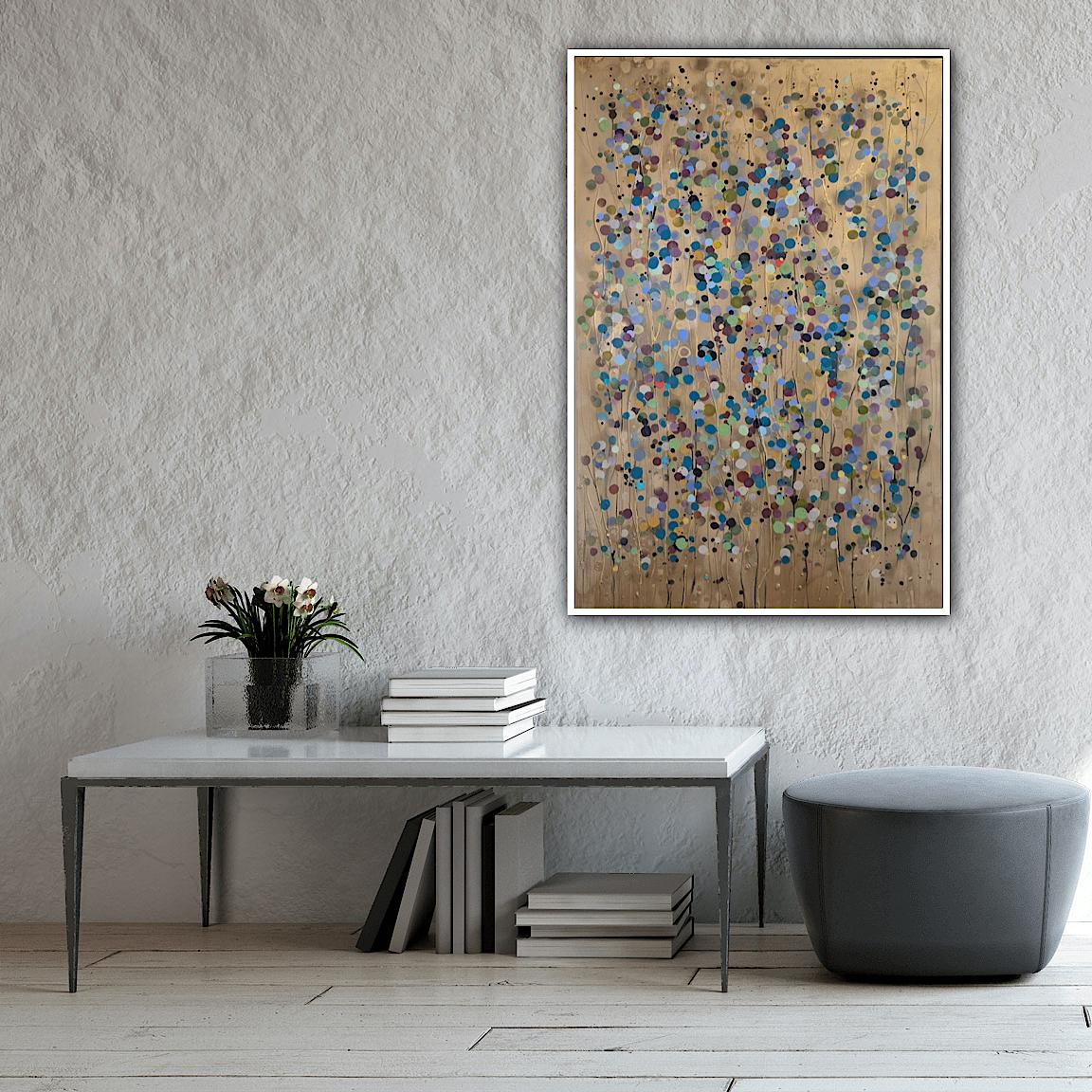 Ritratto con schizzi d'oro, Pittura originale, Arte astratta in vendita 2