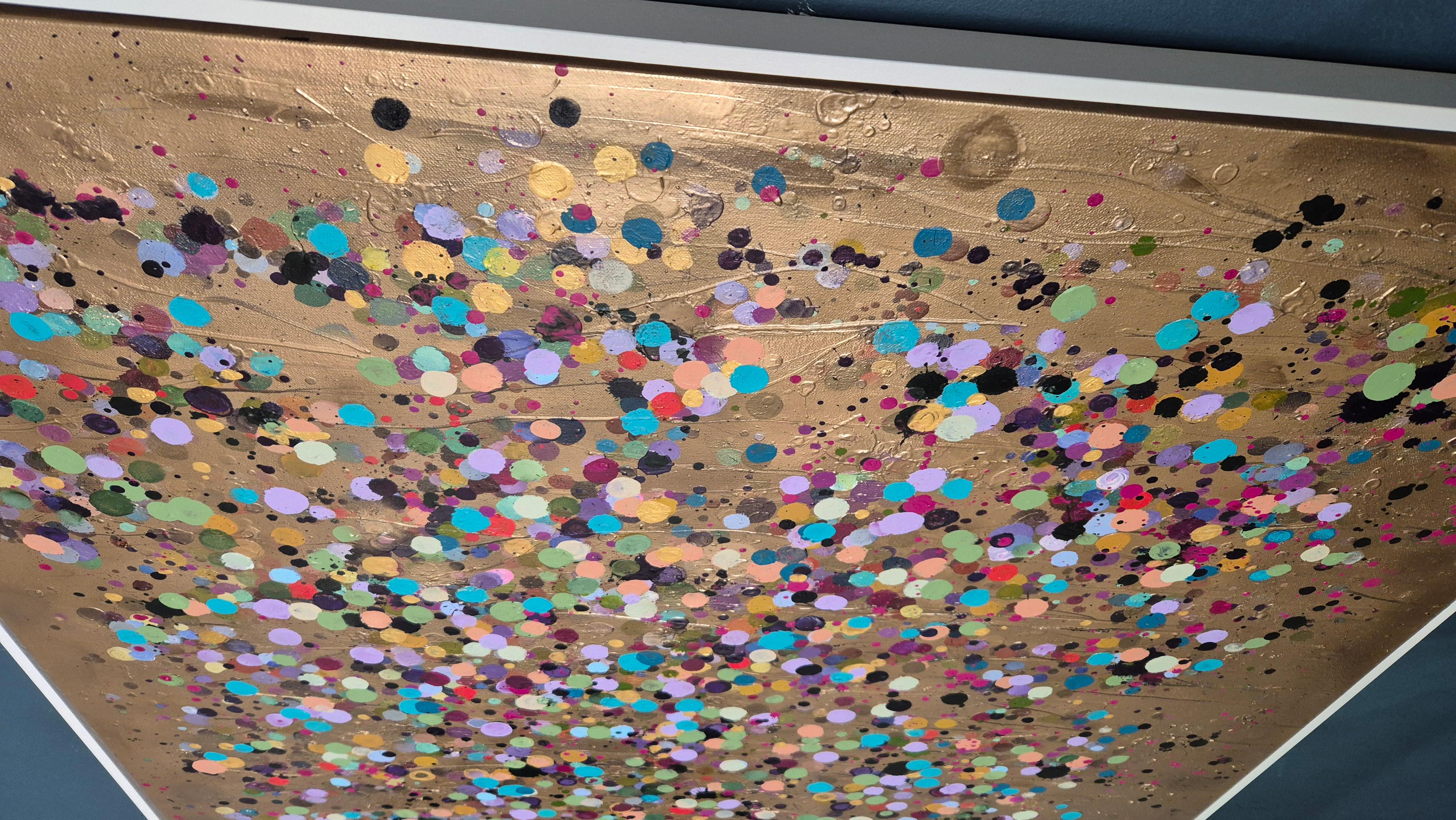 Gold Splatter Square #1 & #2, Set of 2, peinture originale, art abstrait en vente 3
