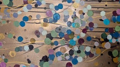 Gold Splatter Square #2, Original Painting, Abstract art