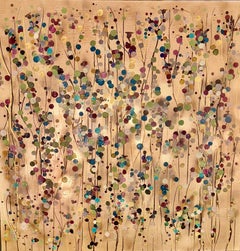 Gold Splatter Square #2, Original Painting, Abstract art