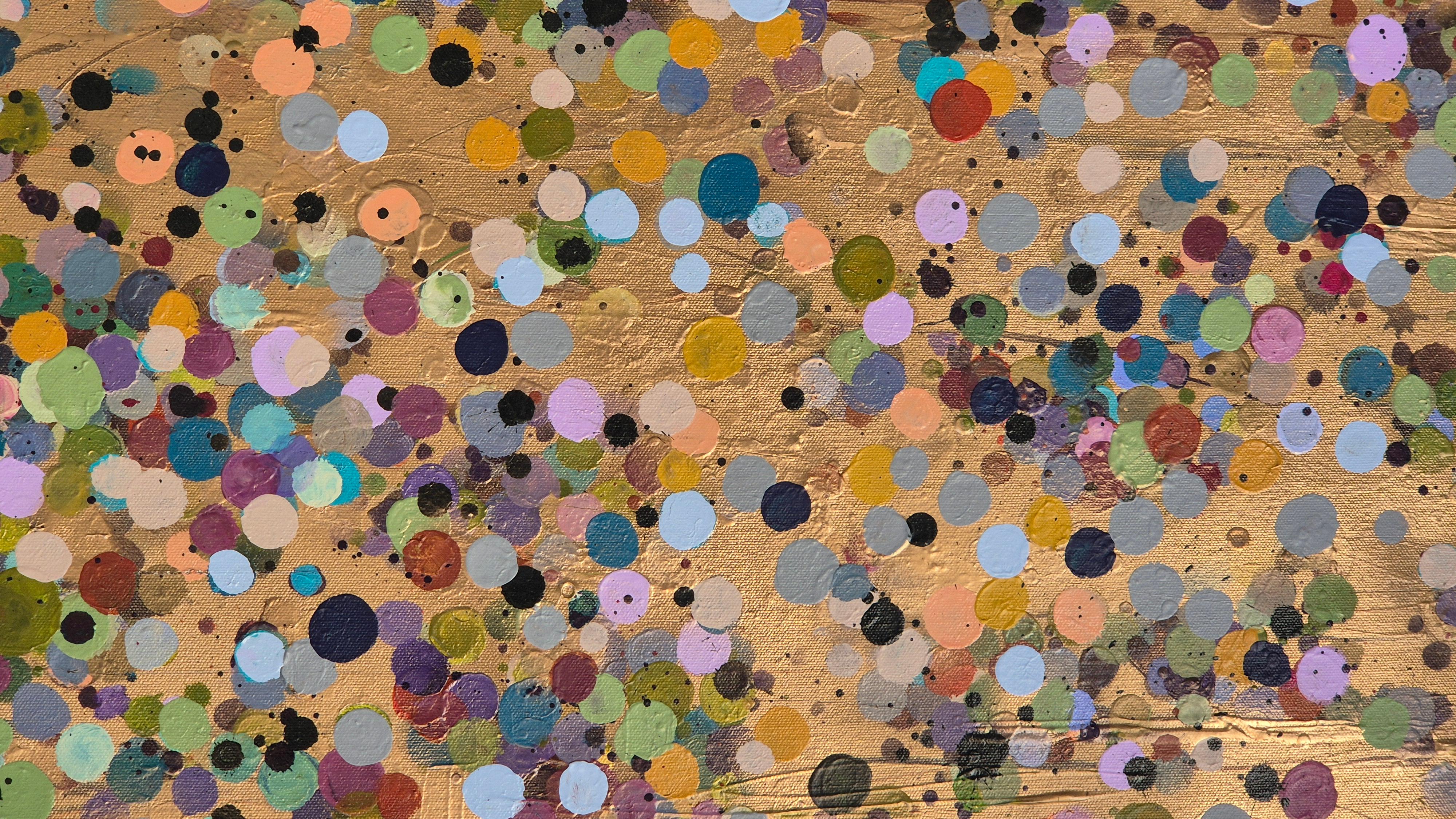 Goldfleck Blumen #3, Originalgemälde, Abstrakte Kunst im Angebot 3