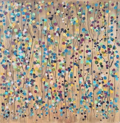 Gold Spot Flowers For You #1 & #2, diptych, Original Painting, Abstract art
