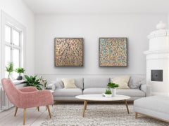 Mancha Dorada Flores Para Ti #1 y #2, díptico, Pintura Original, Arte abstracto