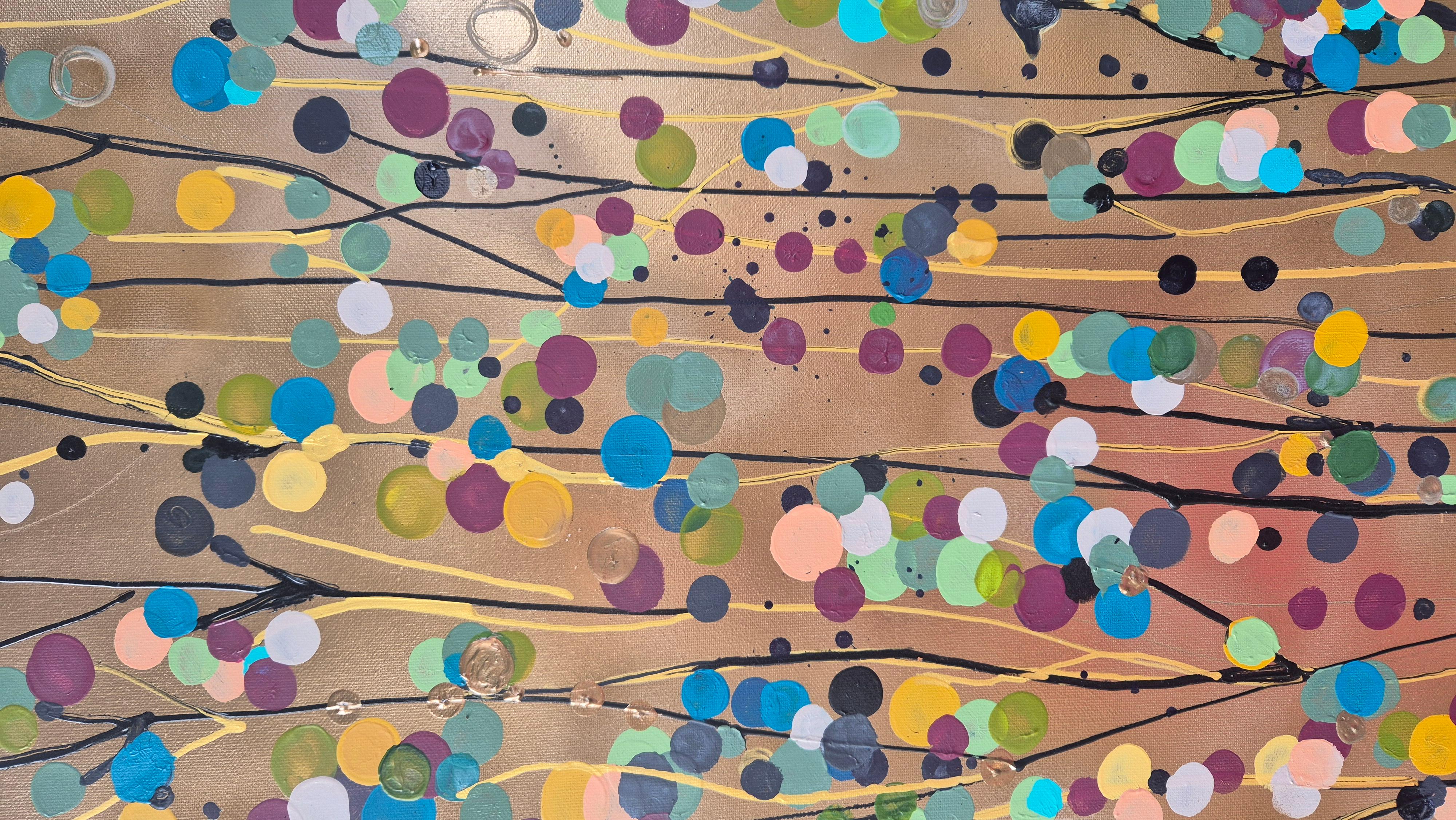 Gold Spot Flowers For You #2, Original Painting, Abstract art im Angebot 8