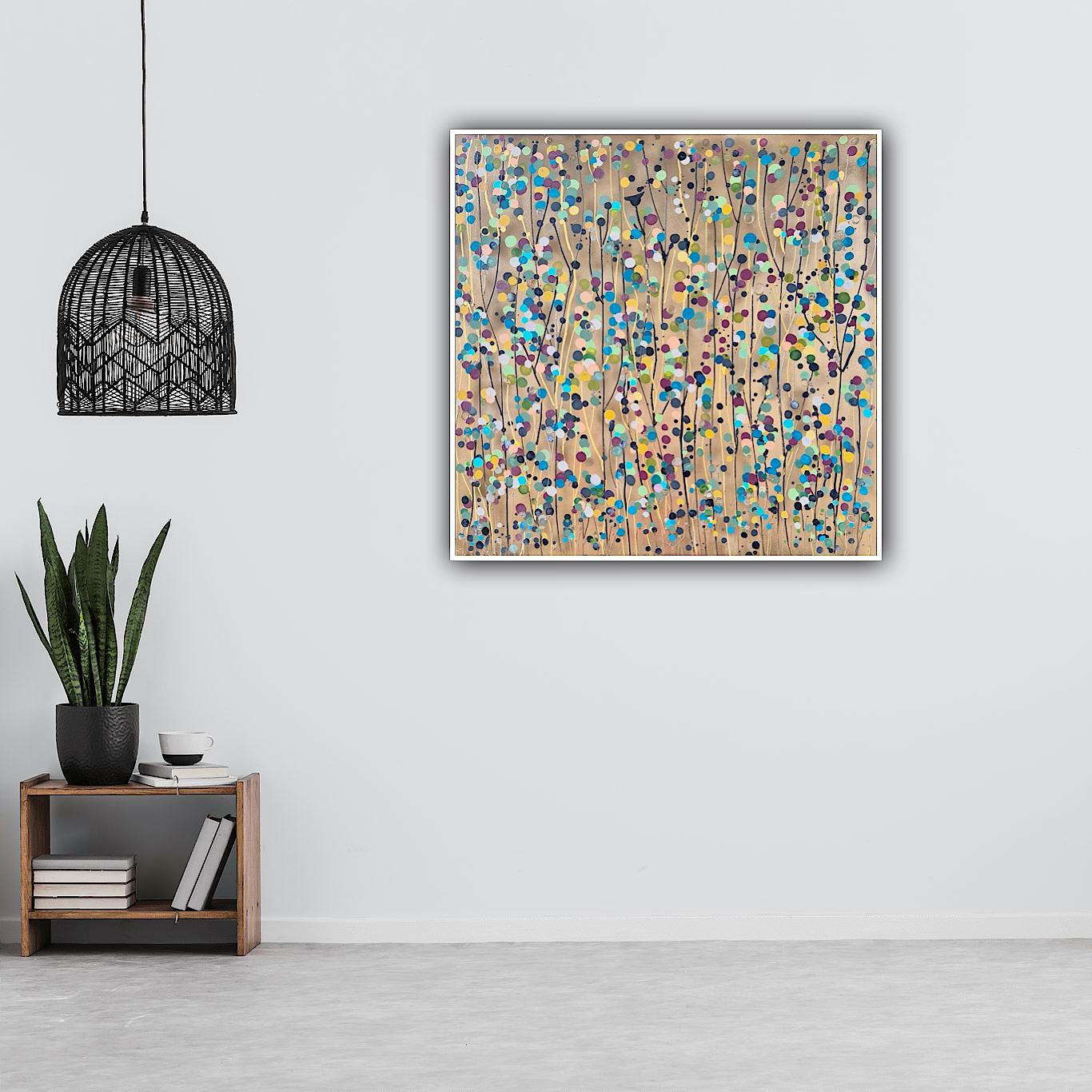 Gold Spot Flowers For You #2, Original Painting, Abstract art im Angebot 3