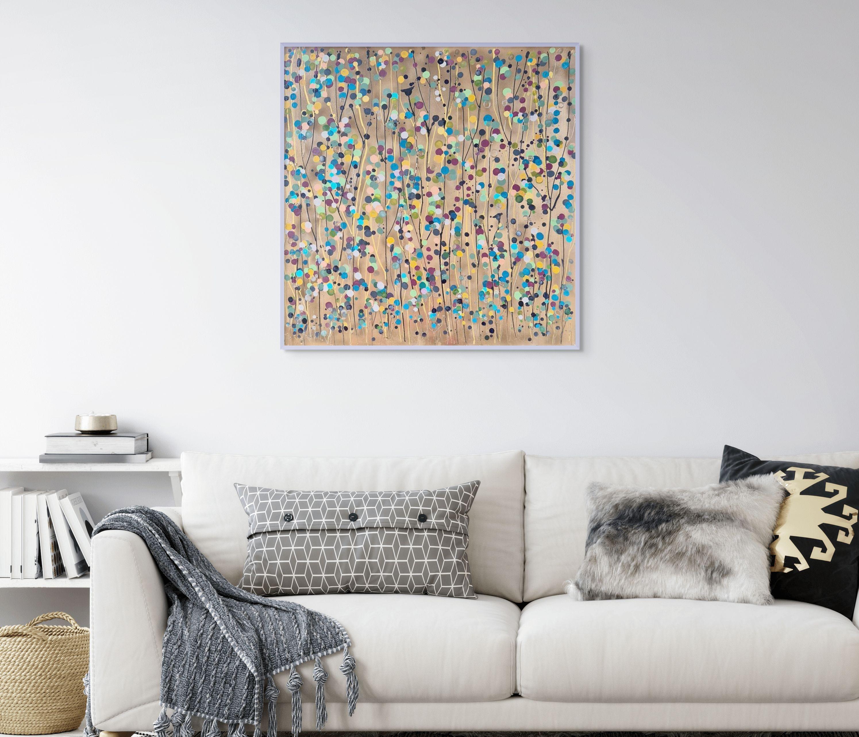 Gold Spot Flowers For You #2, Original Painting, Abstract art im Angebot 4