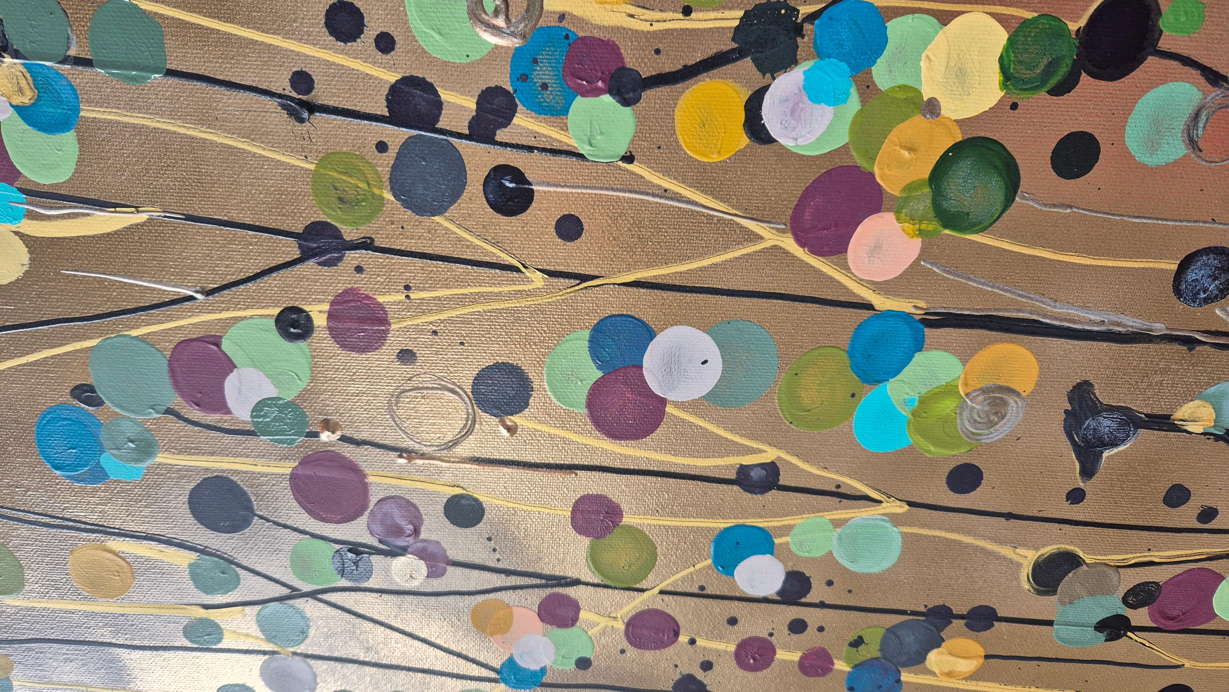 Gold Spot Flowers For You #2, Original Painting, Abstract art im Angebot 7