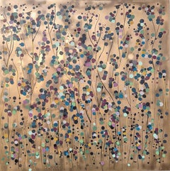 Gold Spot Flowers For You, Original Painting, Abstract art