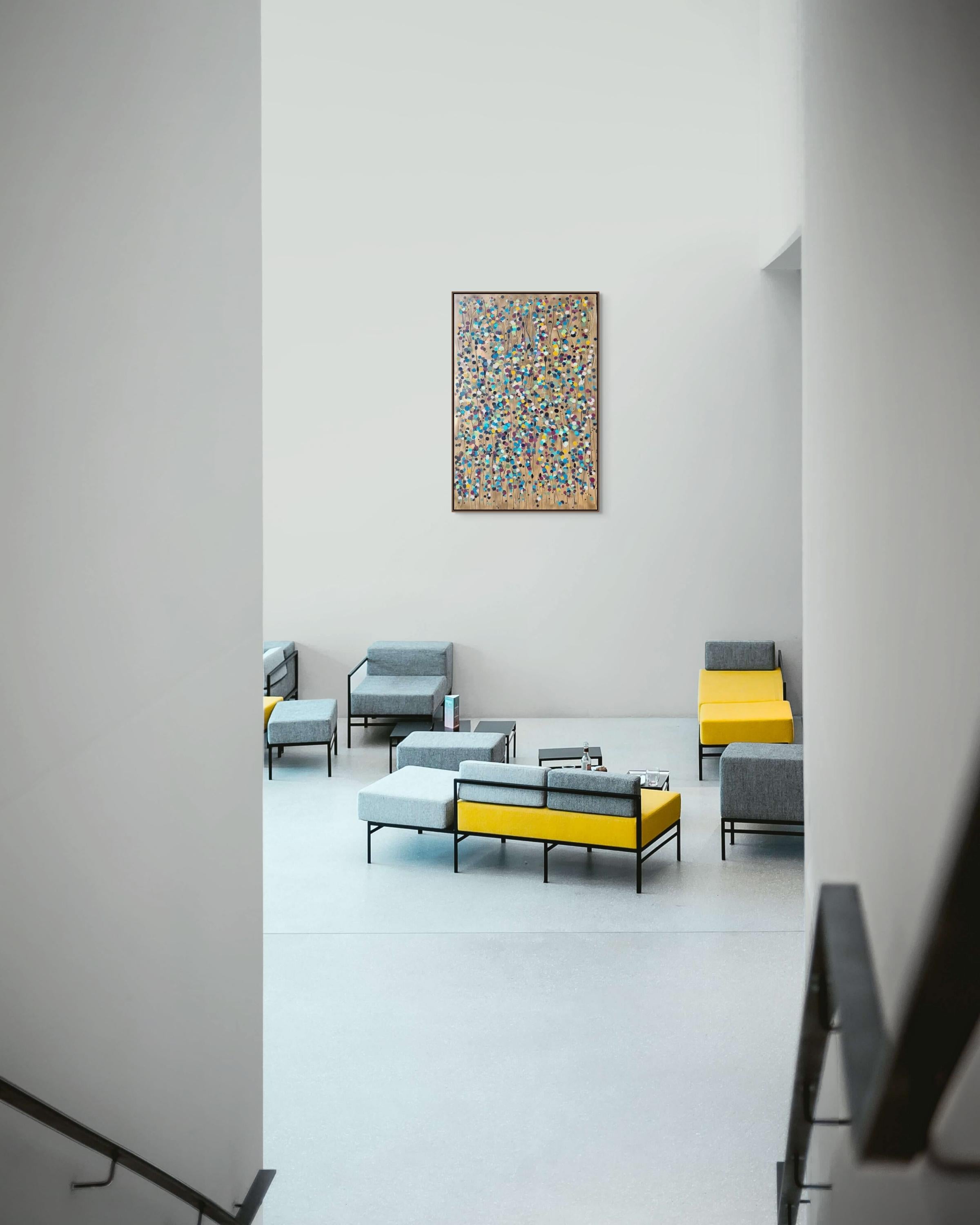 Goldfleck Blumen Ocker #4, Originalgemälde, Abstrakte Kunst – Painting von Catherine Ruth Church