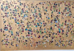 Gold Spot Vines#1, Original Painting, Abstract art