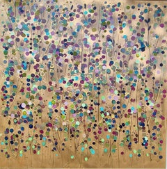 Gold Teal Vines 2026, Original Painting, Abstract art