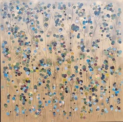 Green Gold Vines, Original Painting, Abstract art