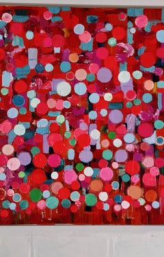 Homage To Paul Klee, Original abstract painting of circles