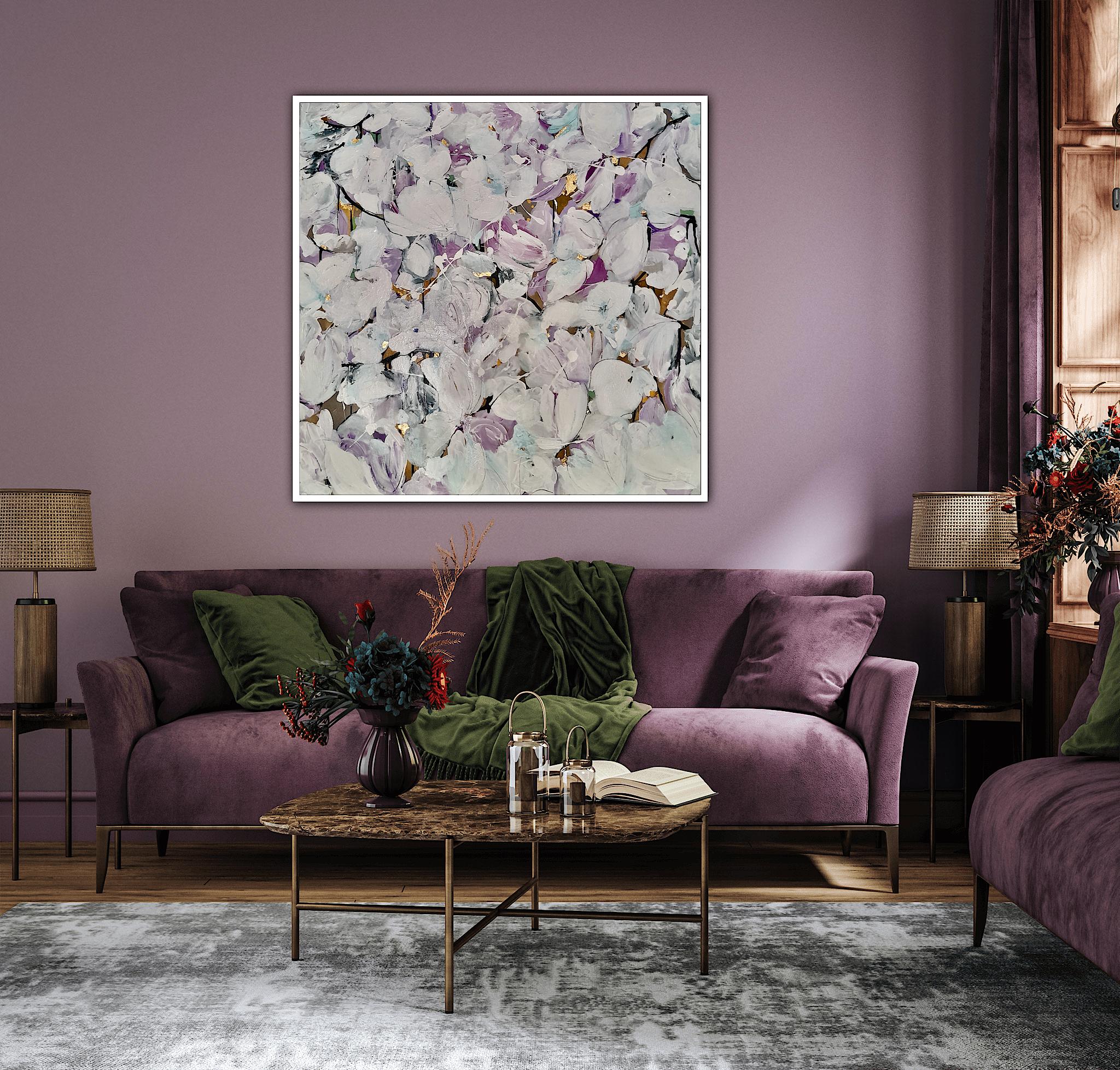 Magnolienblüte, Originalgemälde, geblümt, abstrakt  im Angebot 1