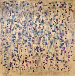 Mahogany Spot Flowers, Original Painting, Abstract art