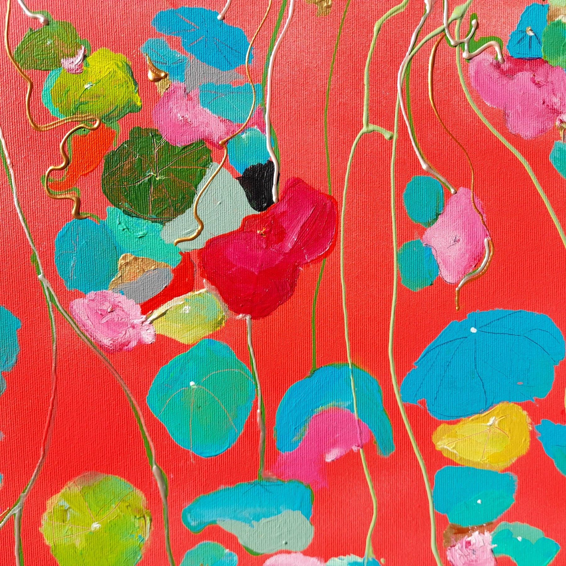 Erdbeere und blaugrüne Kapuzinerkresse von Catherine Ruth Church's [2020]
Bitte beachten Sie, dass die Insitu-Bilder lediglich einen Hinweis darauf geben, wie ein Stück aussehen könnte.

Pinke und blaugrüne / türkisfarbene und goldene Farben! Meine