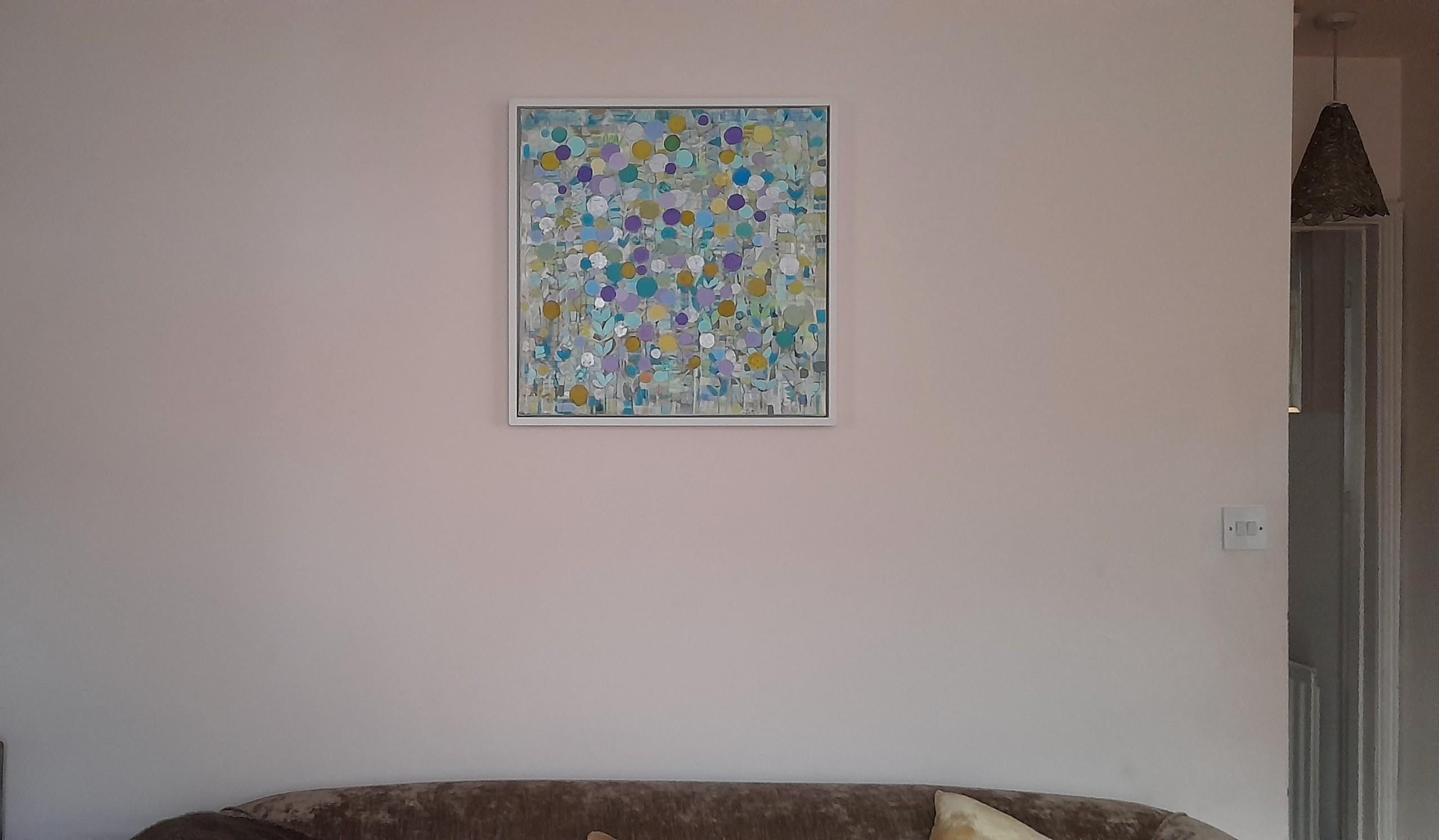 Tapisserie : Hommage à Paul Klee #2, peinture de style Paul Klee, art floral abstrait en vente 2