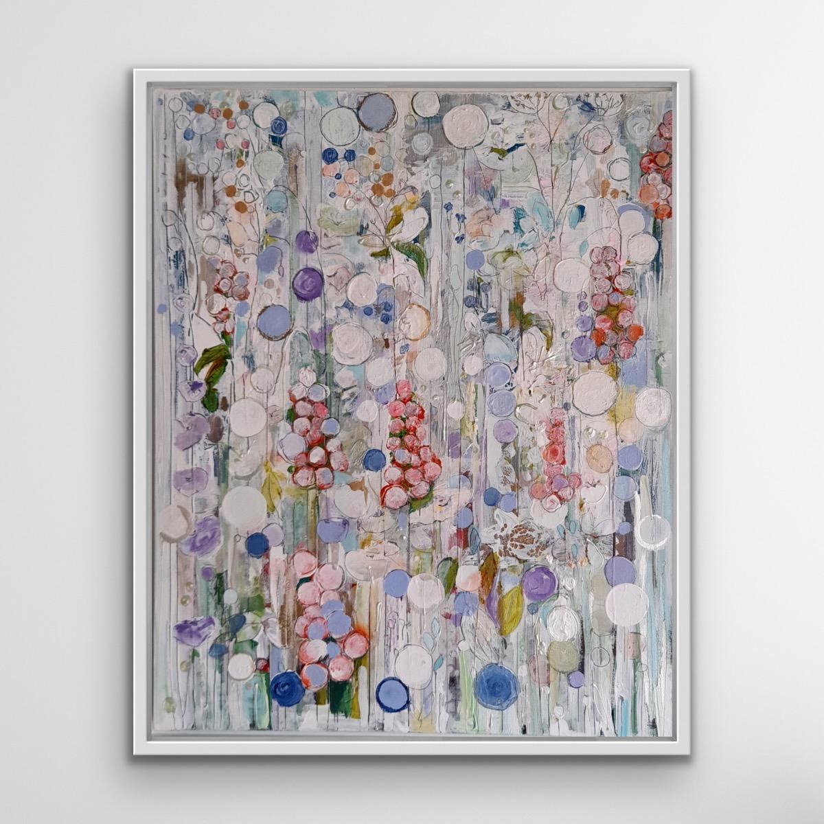 White flower garden, abstract art, landscape art, floral, impressionism For Sale 2