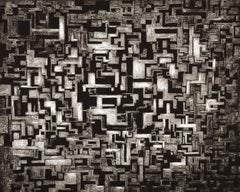 "One Night in Bangkok 2", black and white, geometric abstraction pattern blocks