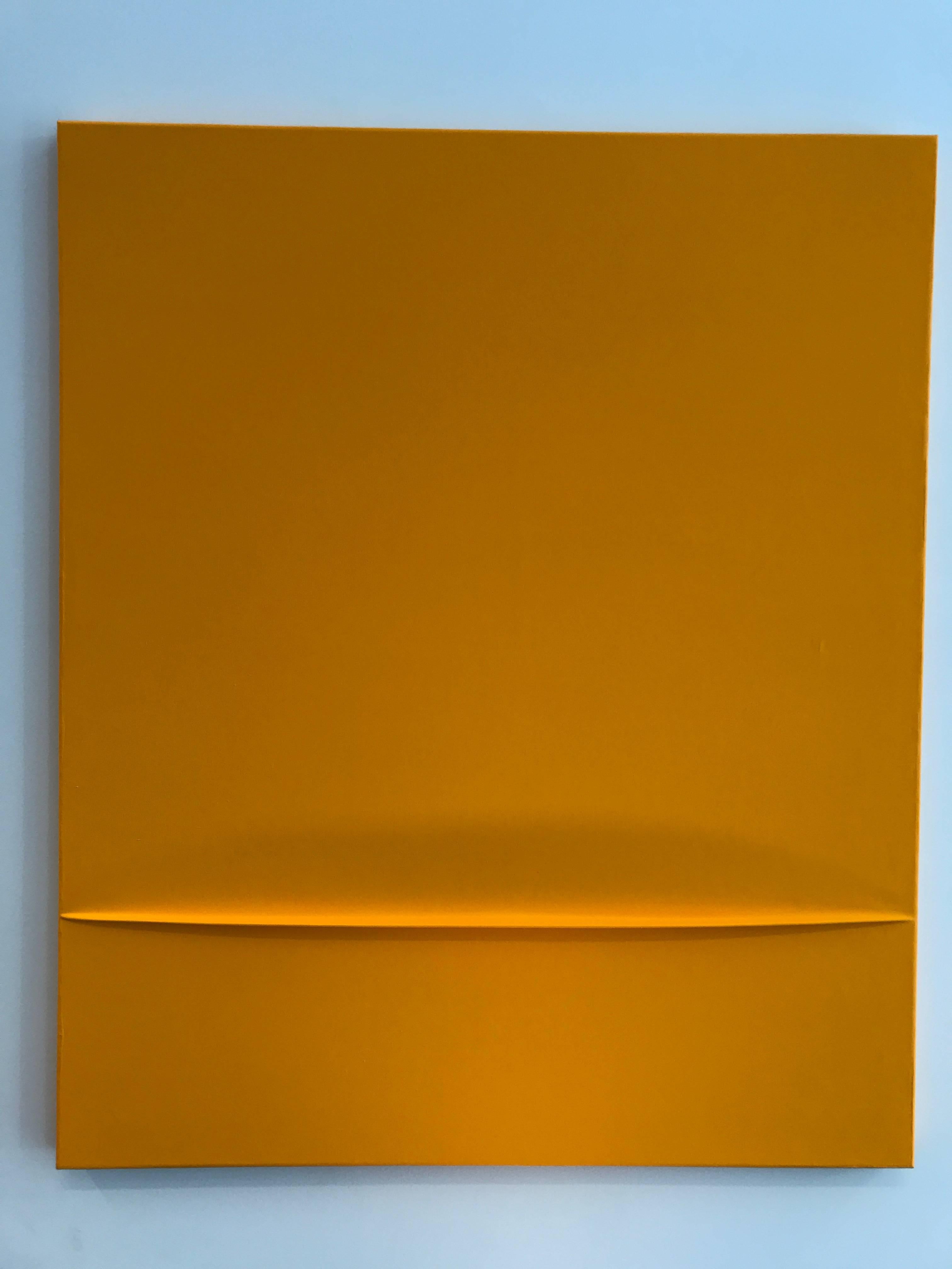 One Horizontal Orange - Painting by Catherine Vandeven