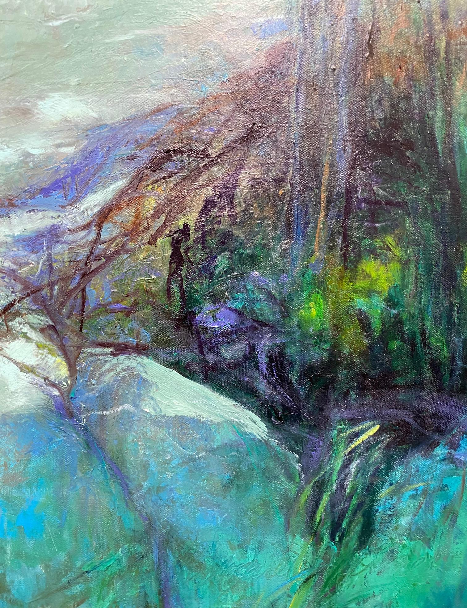 Off the Path, original 30x30 abstract expressionist landscape 2